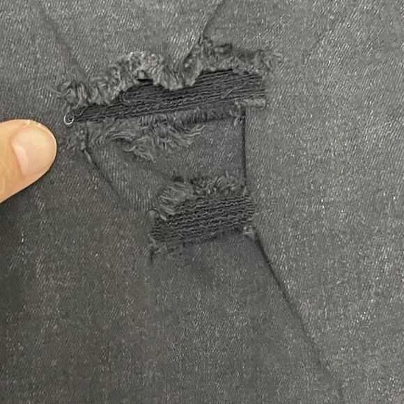 Forever 21 Womens Small Jeans Distressed Ripped Mesh Frayed Gothic Emo Punk - Picture 6 of 16